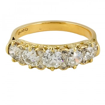 18ct gold diamond 2.00cts 5 stone Ring size N